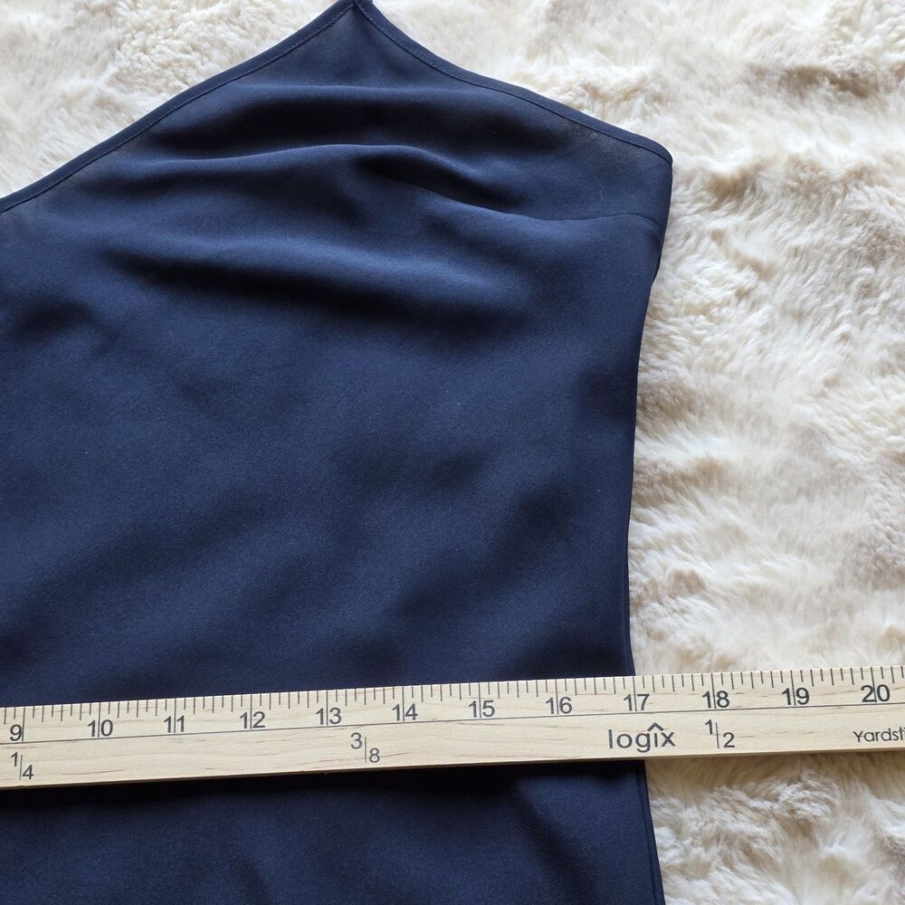 Polo Ralph Lauren Navy Midi Slip Dress Womens 14 Satin Minimal Elegant Evening - Picture 8 of 10